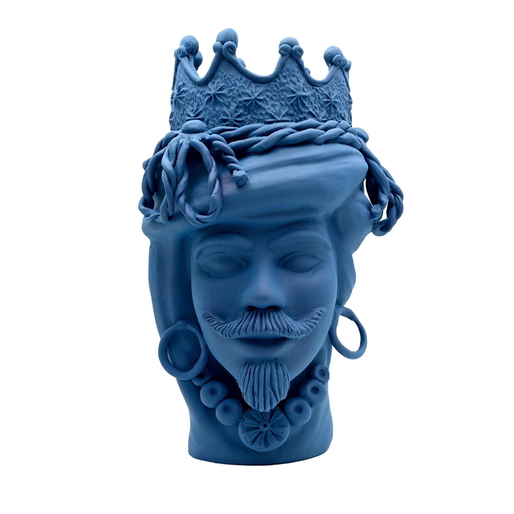 Moor's Head blauwe sculptuur