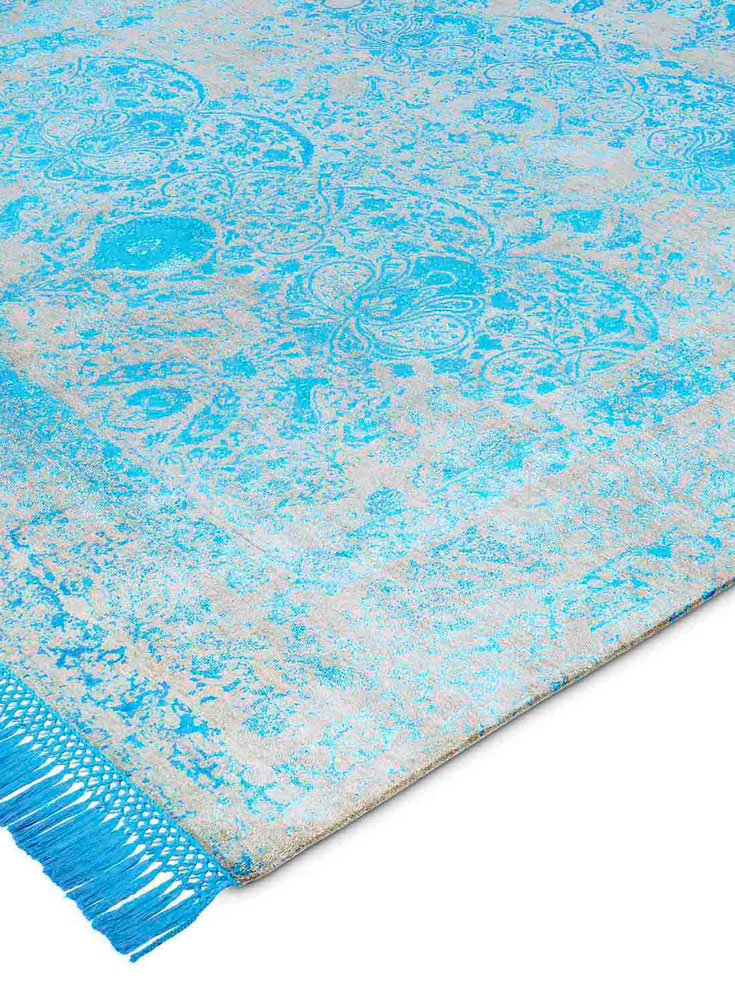 Electric Blue luxe vloerkleed