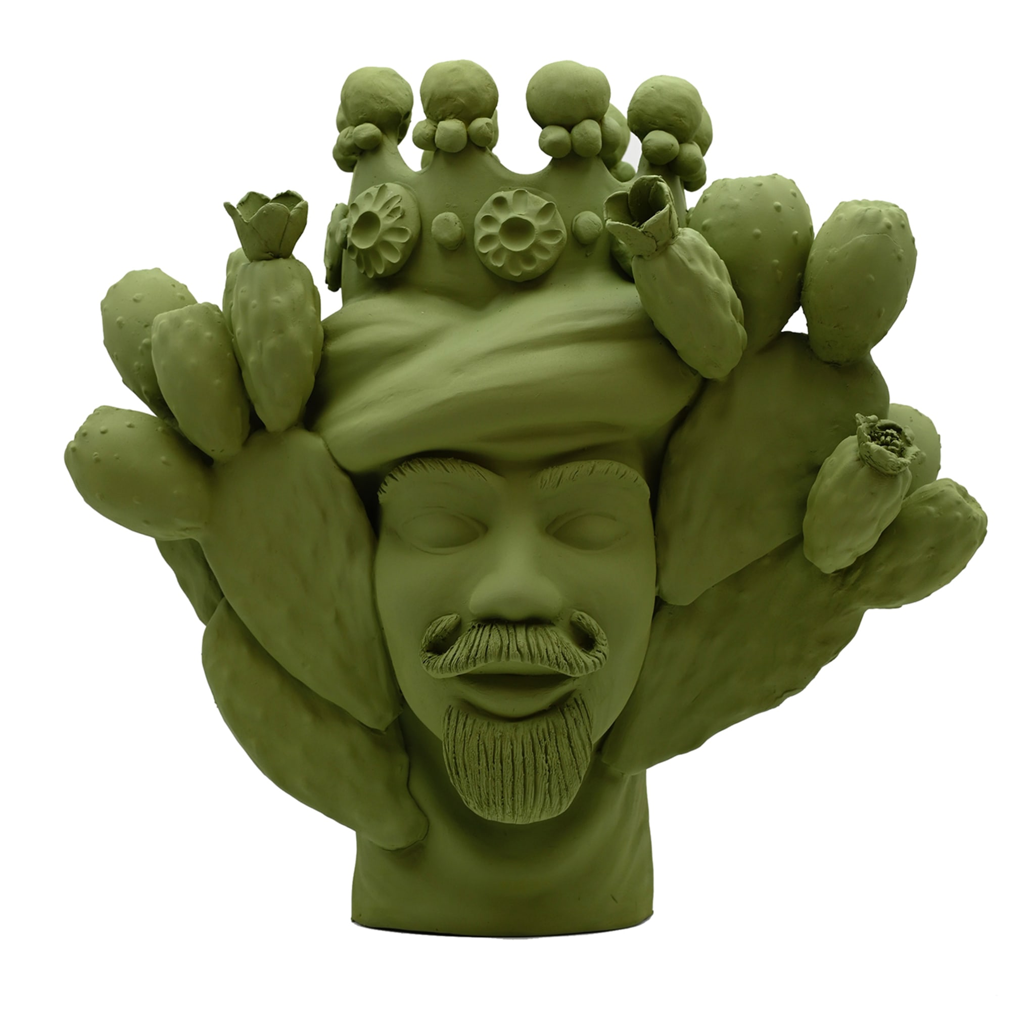 Moor's Head groene handgemaakte sculptuur