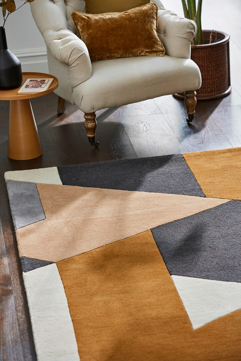 Popova caramel slate handmade tapijt | Maat: 200 × 280 cm