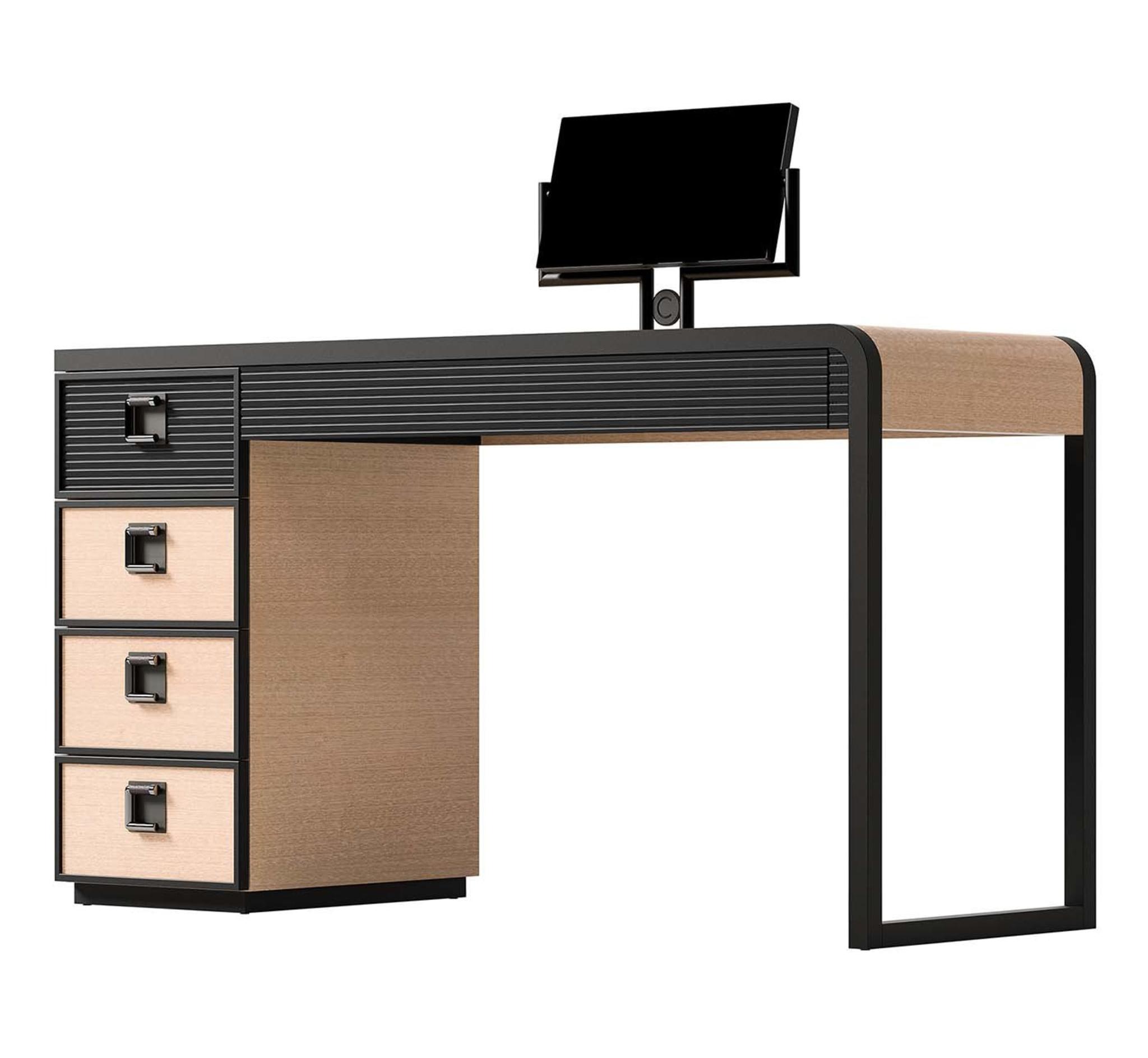 Zwarte en beige kaptafel
