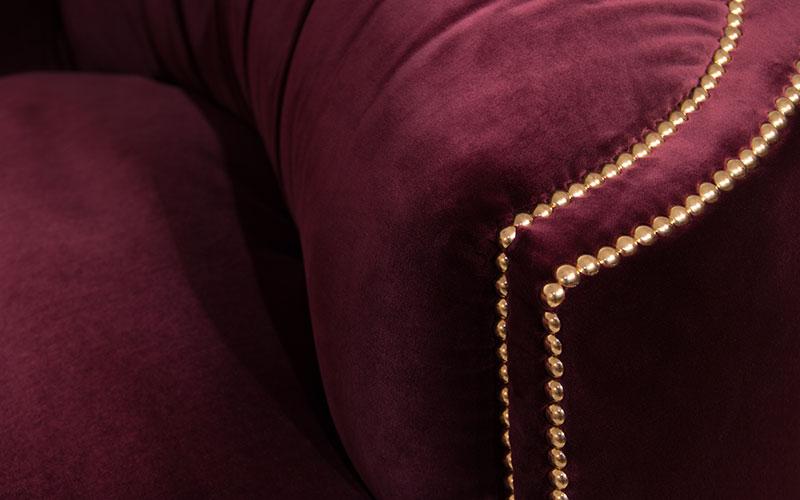 Premium comfort rode gebogen bank