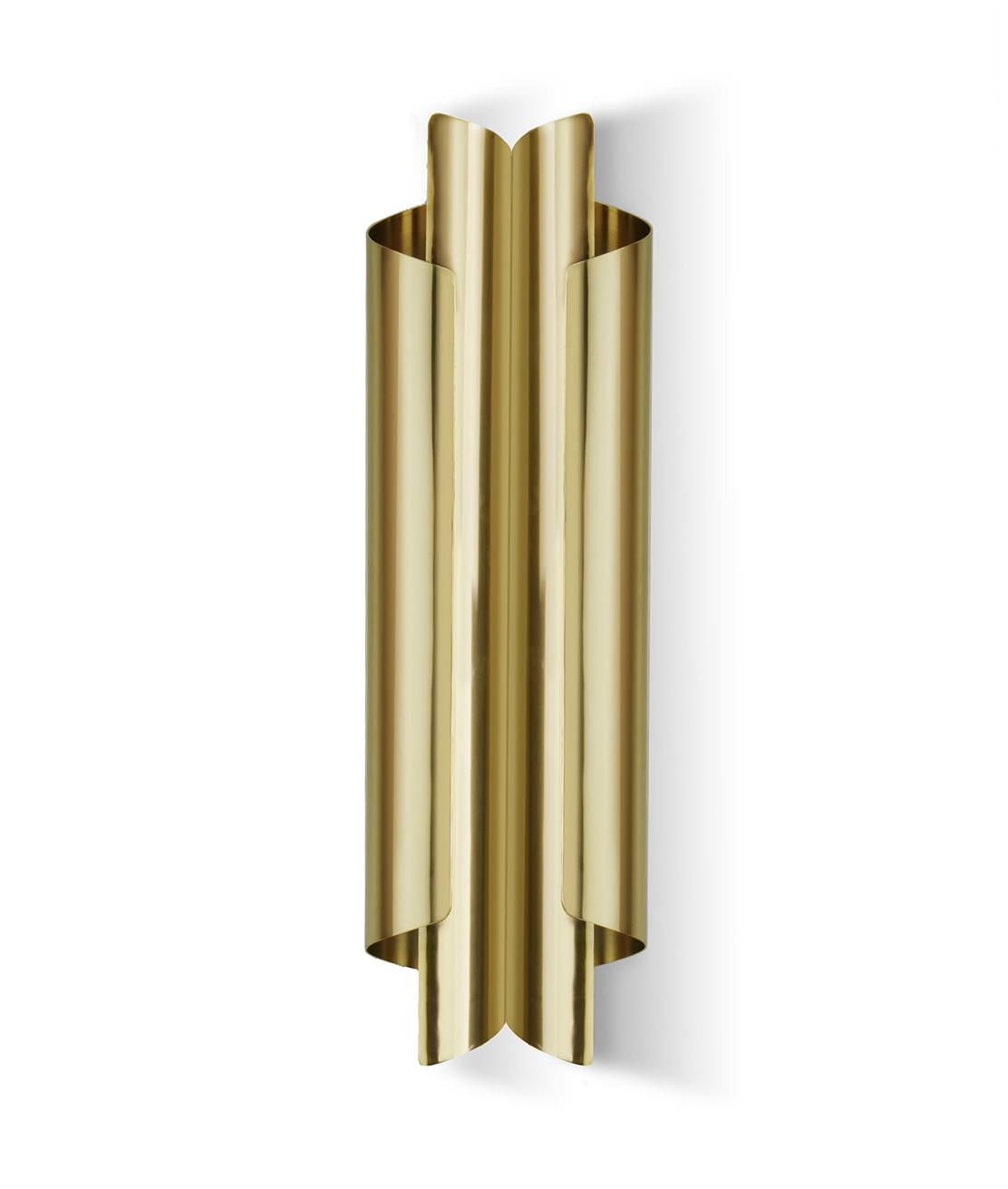 Verouderd messing dubbele wandlamp