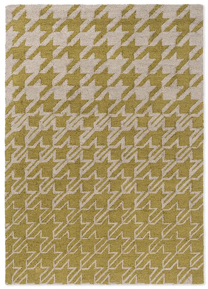 Houndstooth mosterd outdoor vloerkleed