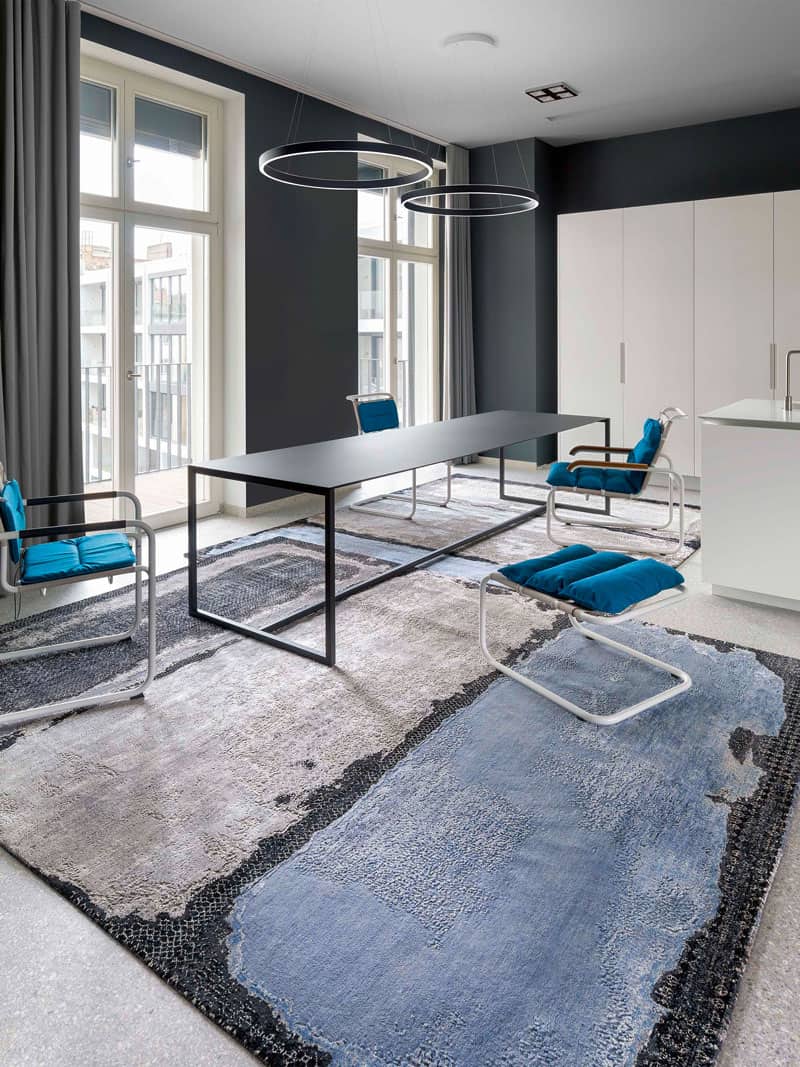 Light Blue Silver handgeweven tapijt | Maat: 183 × 274 cm