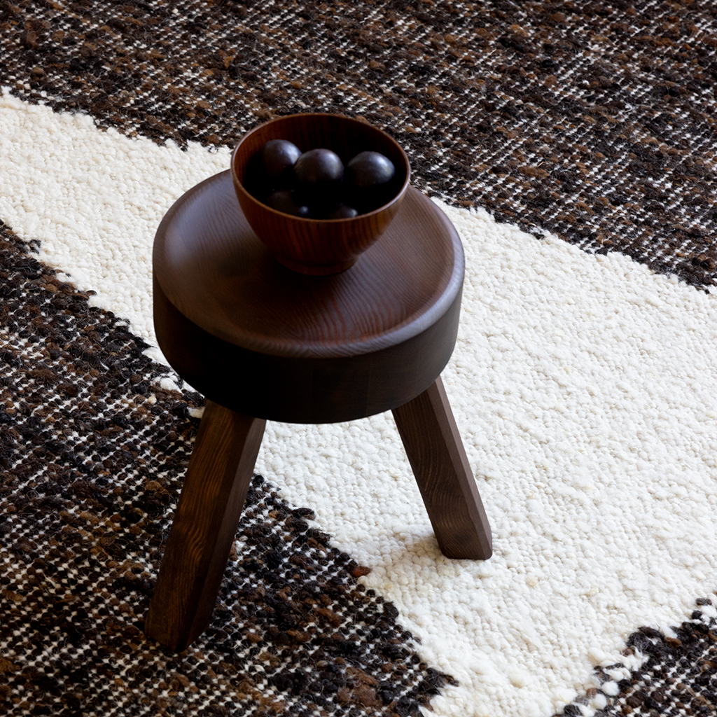 Craft fundament chocolade/cr vloerkleed
