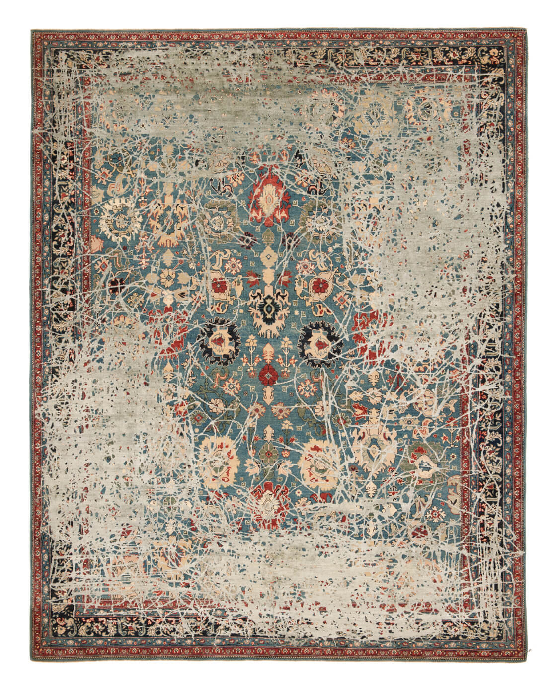 Bidjar highgate enjoy zeeblauw grijs zijde tapijt | Maat: 250 × 300 cm