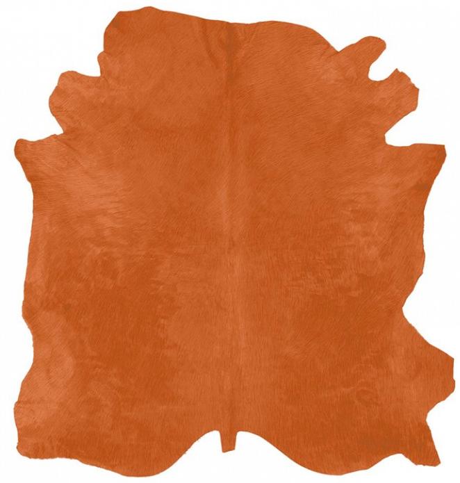 Oranje natuurlijke koeienhuid | Maat: 200 × 240 cm