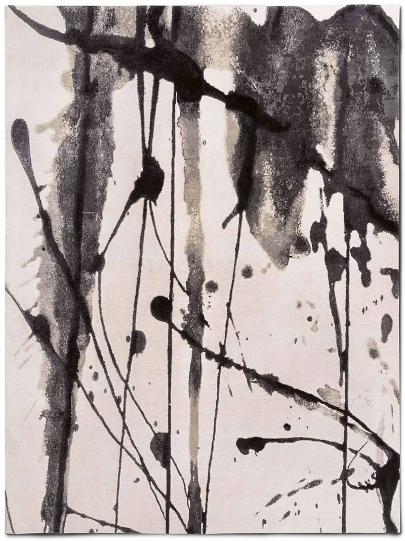 Zwart & wit handgemaakte luxe tapijt | Maat: 170 × 240 cm