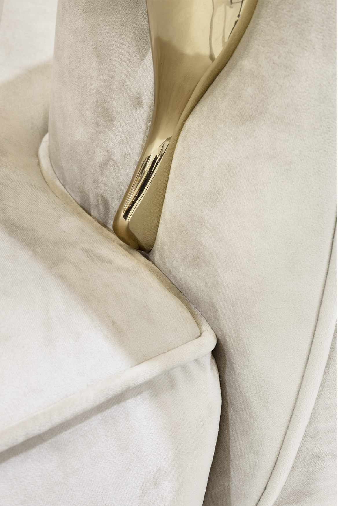 Solara crème gebogen luxe bank