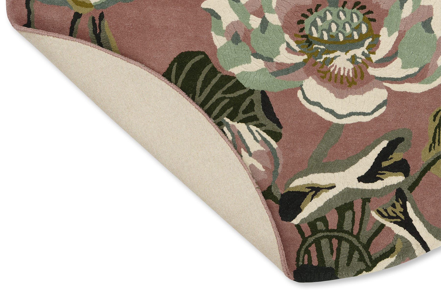 Waterlily dusty rose cirkel tapijt | Maat: Ø 150 cm