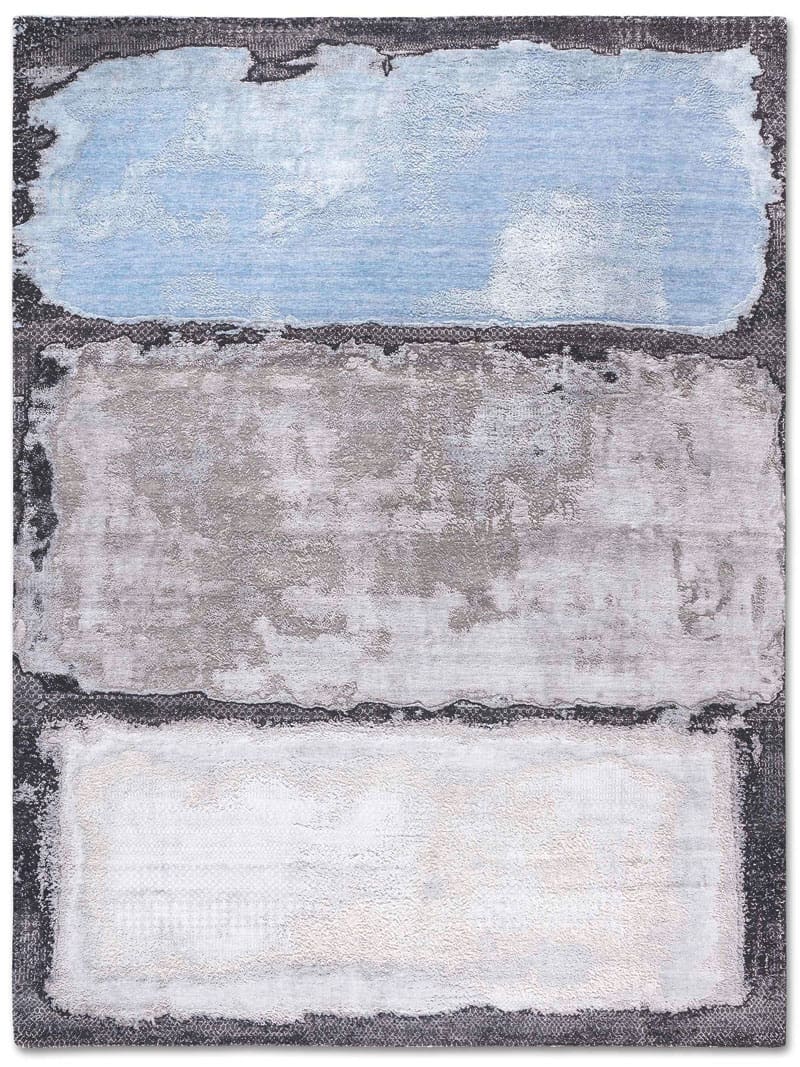 Light Blue Taupe handgeweven tapijt | Maat: 183 × 274 cm