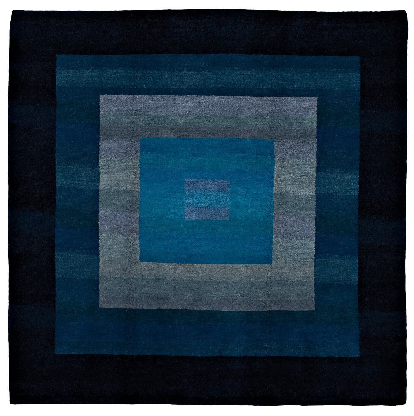 5 border marineblauw vloerkleed | Maat: 200 × 300 cm