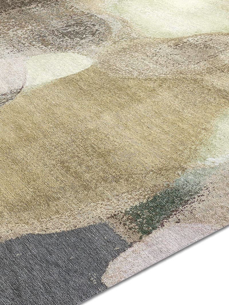 Olijf handgemaakte luxe vloerkleed