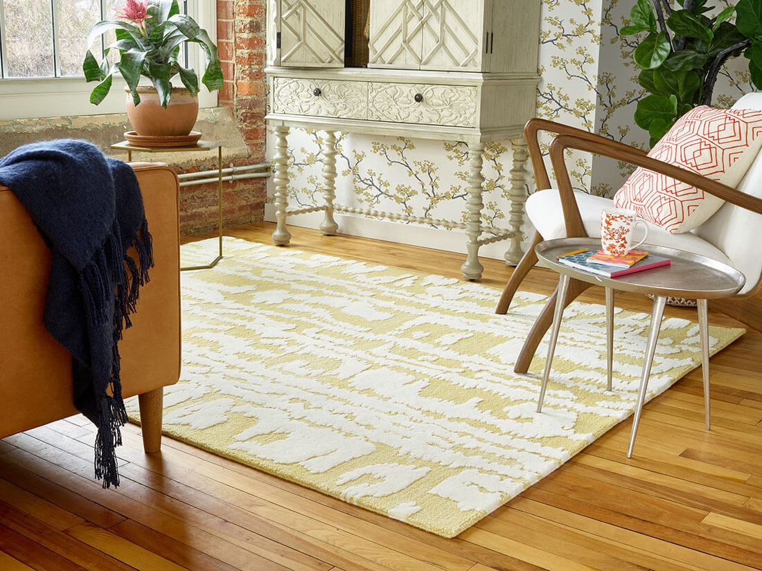 Waterwave stripe citron tapijt | Maat: 250 × 350 cm