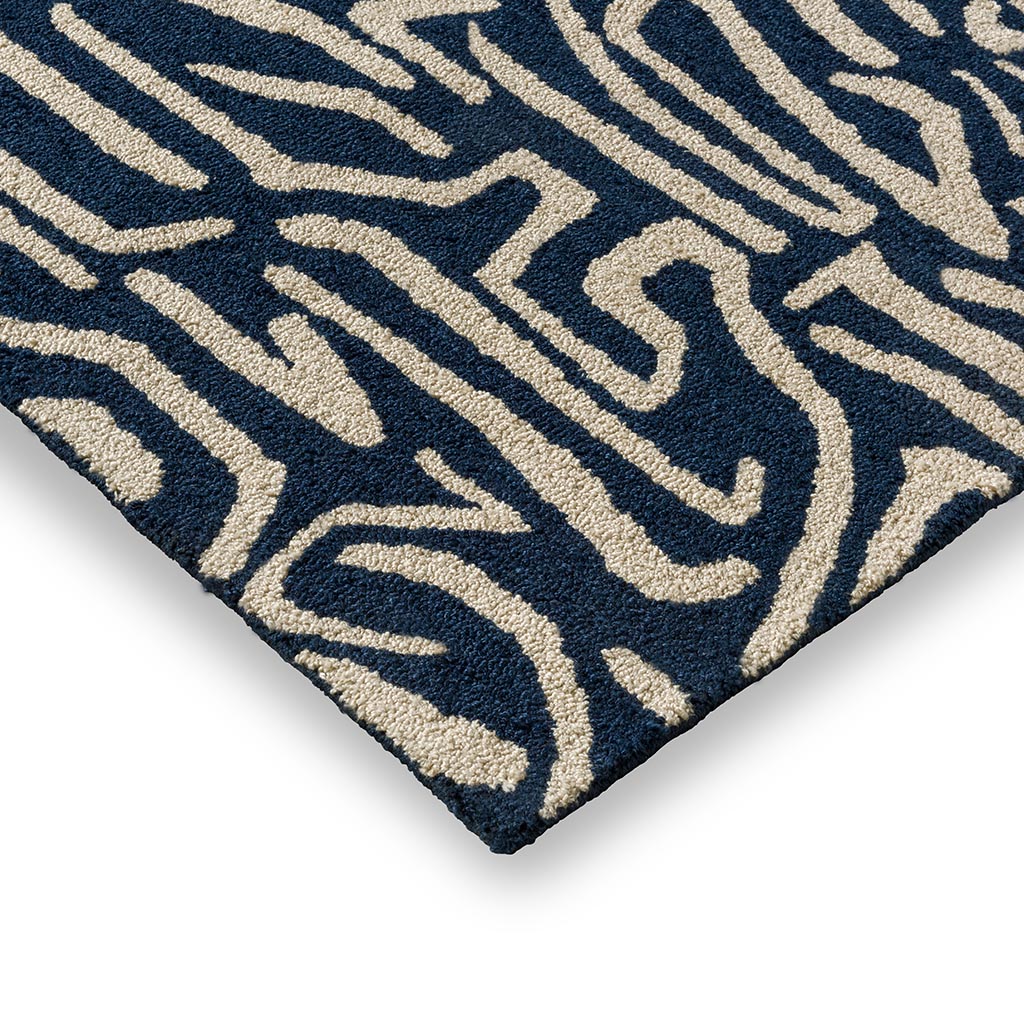 Melodic blauw outdoor tapijt | Maat: 140 × 200 cm