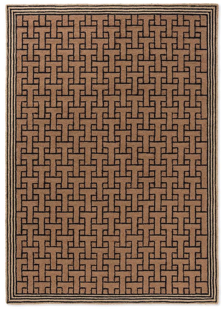 Monogram bruin outdoor tapijt | Maat: 160 × 230 cm