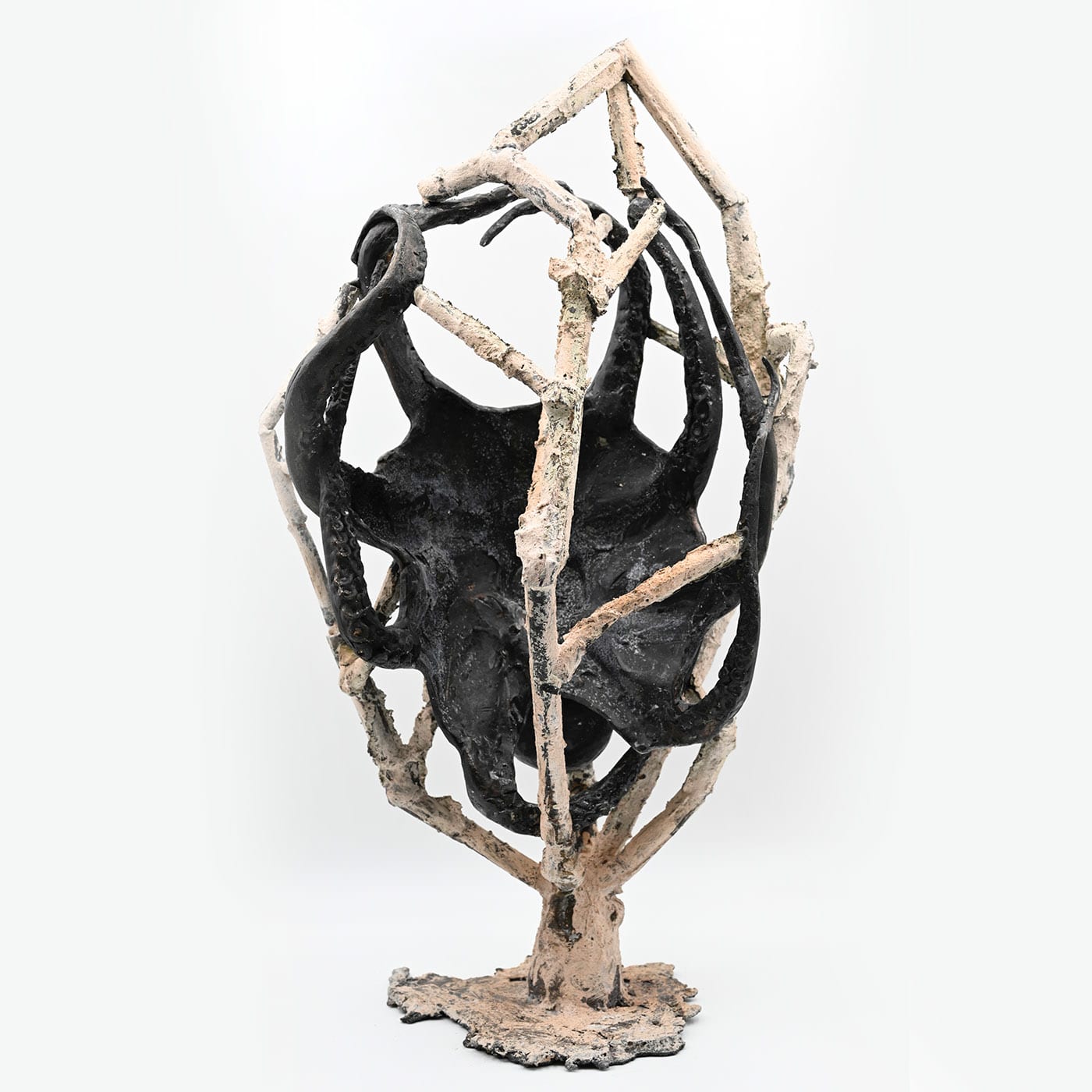 Bronzen octopus sculptuur