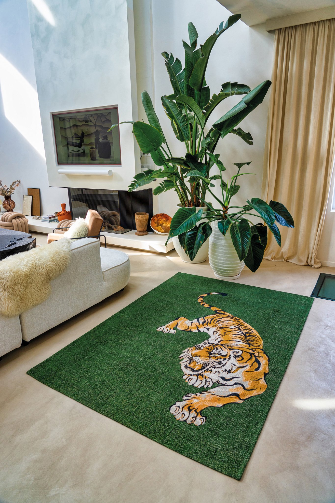 Green On Fire tapijt | Maat: 170 × 240 cm