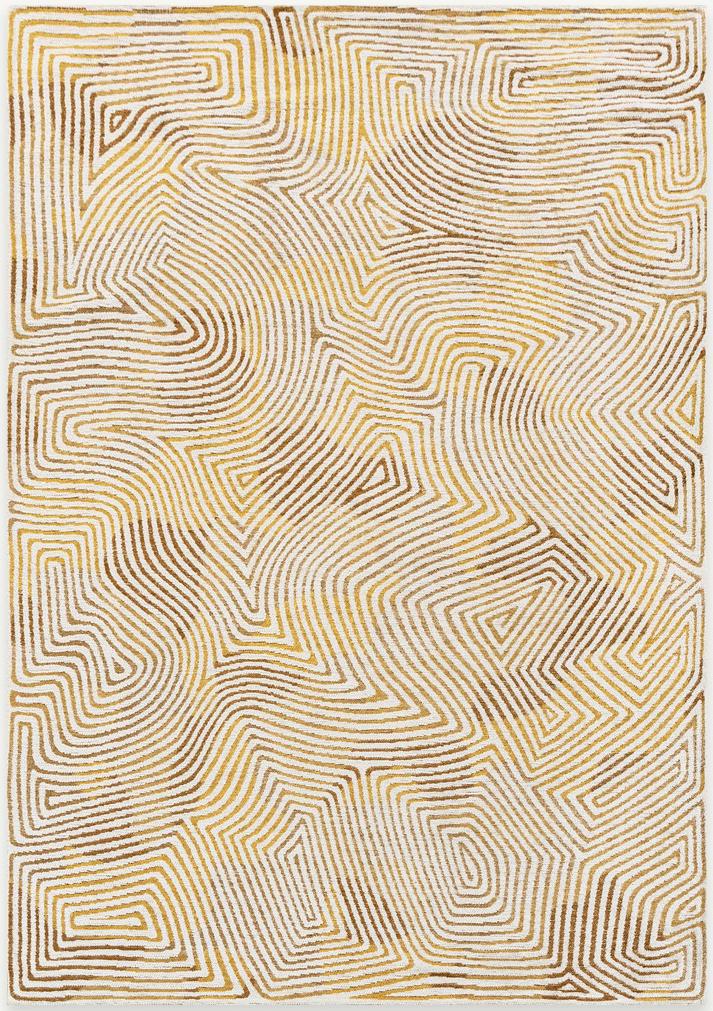 Yellow Hippy tapijt | Maat: 140 × 200 cm