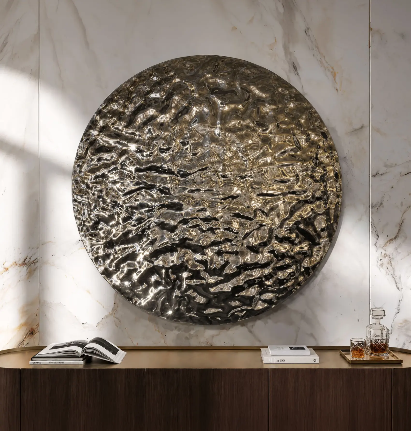 Gong decoratieve wandspiegel