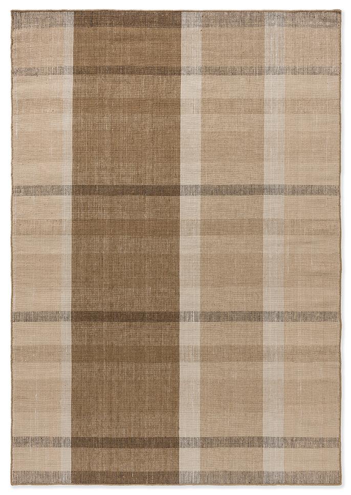Zona cashew blok streep outdoor tapijt | Maat: 140 × 200 cm