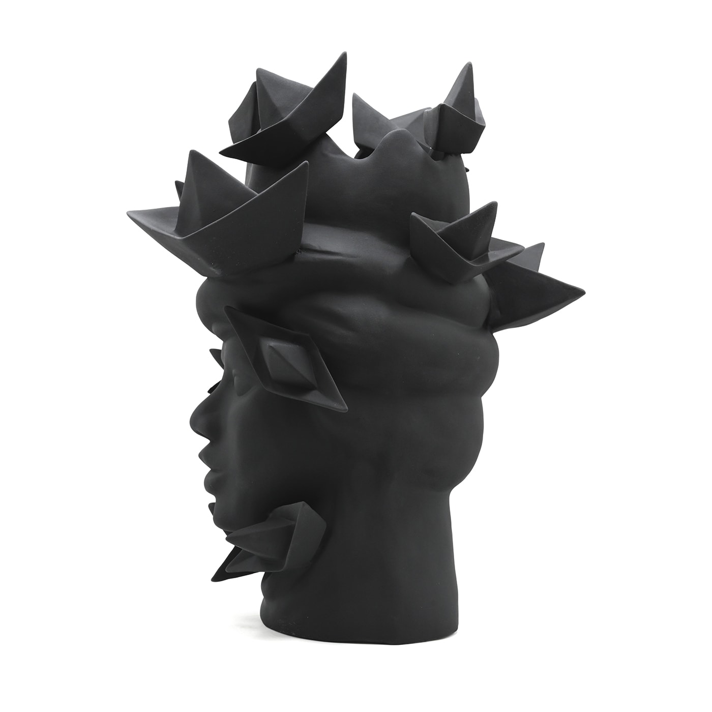 Moor's Head donkergrijze sculptuur