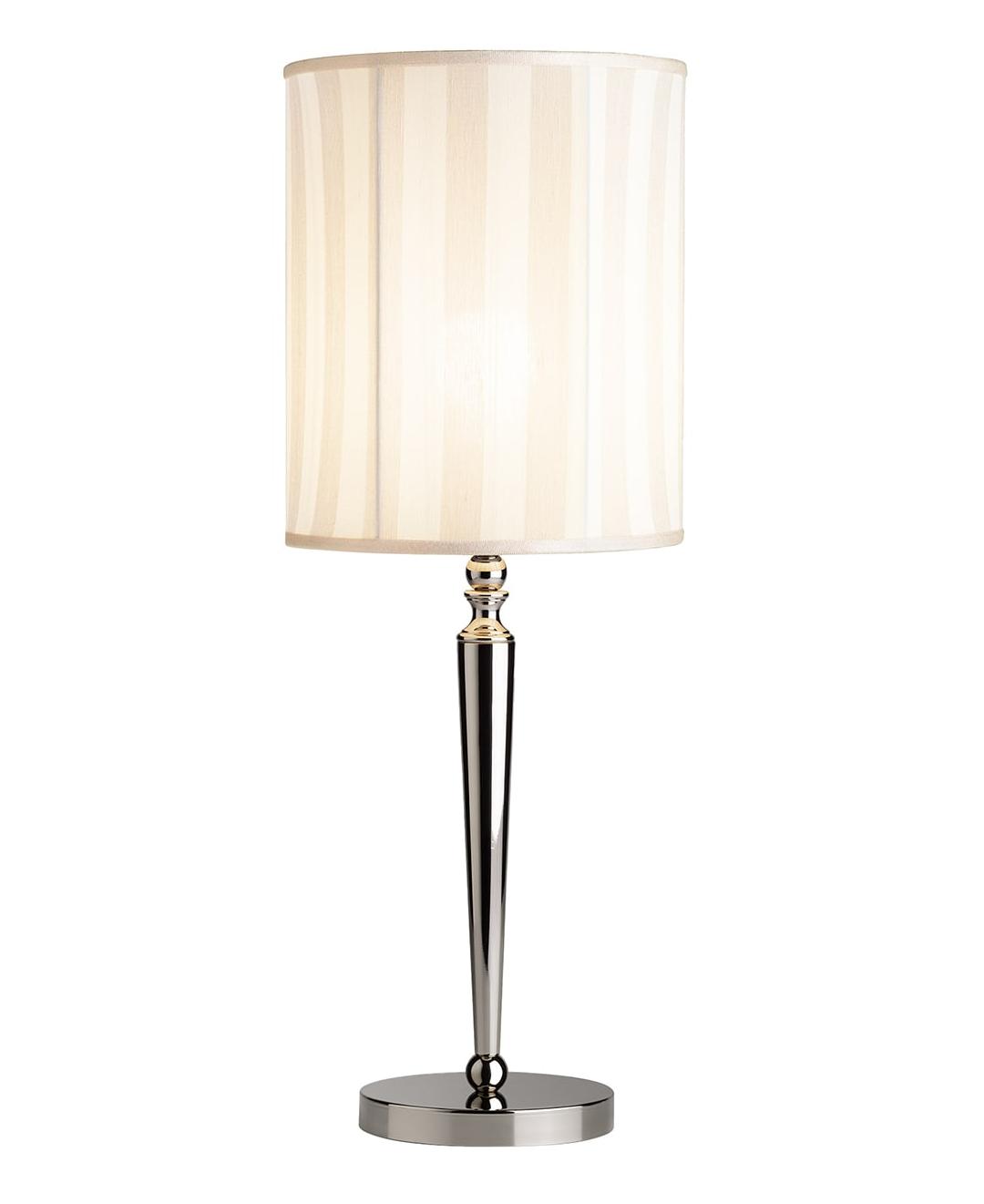 Elegante Tafellamp met Gestreepte Stoffen Kap in Engelse Stijl