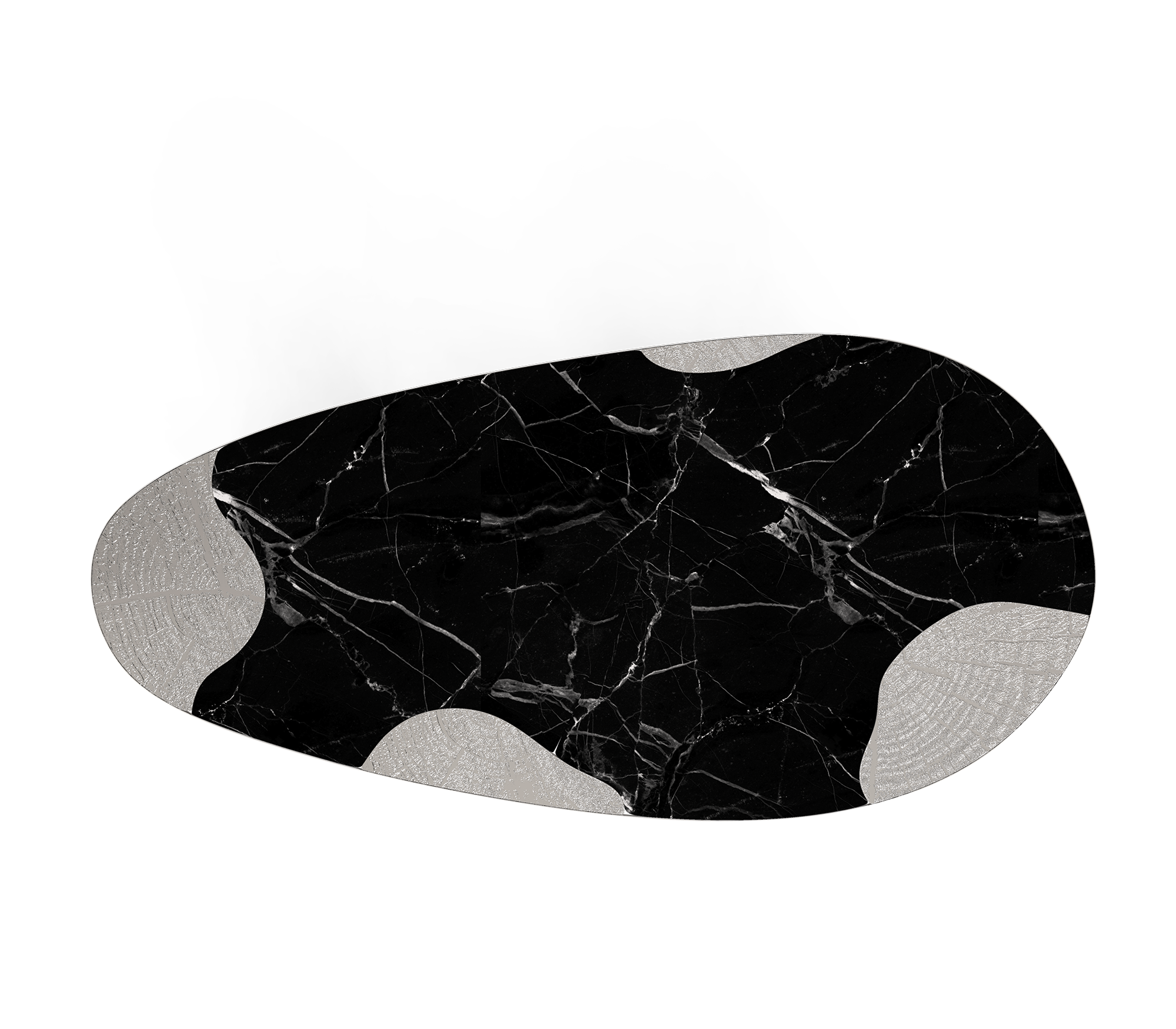 Athena Nero marmer en zilveren eettafel