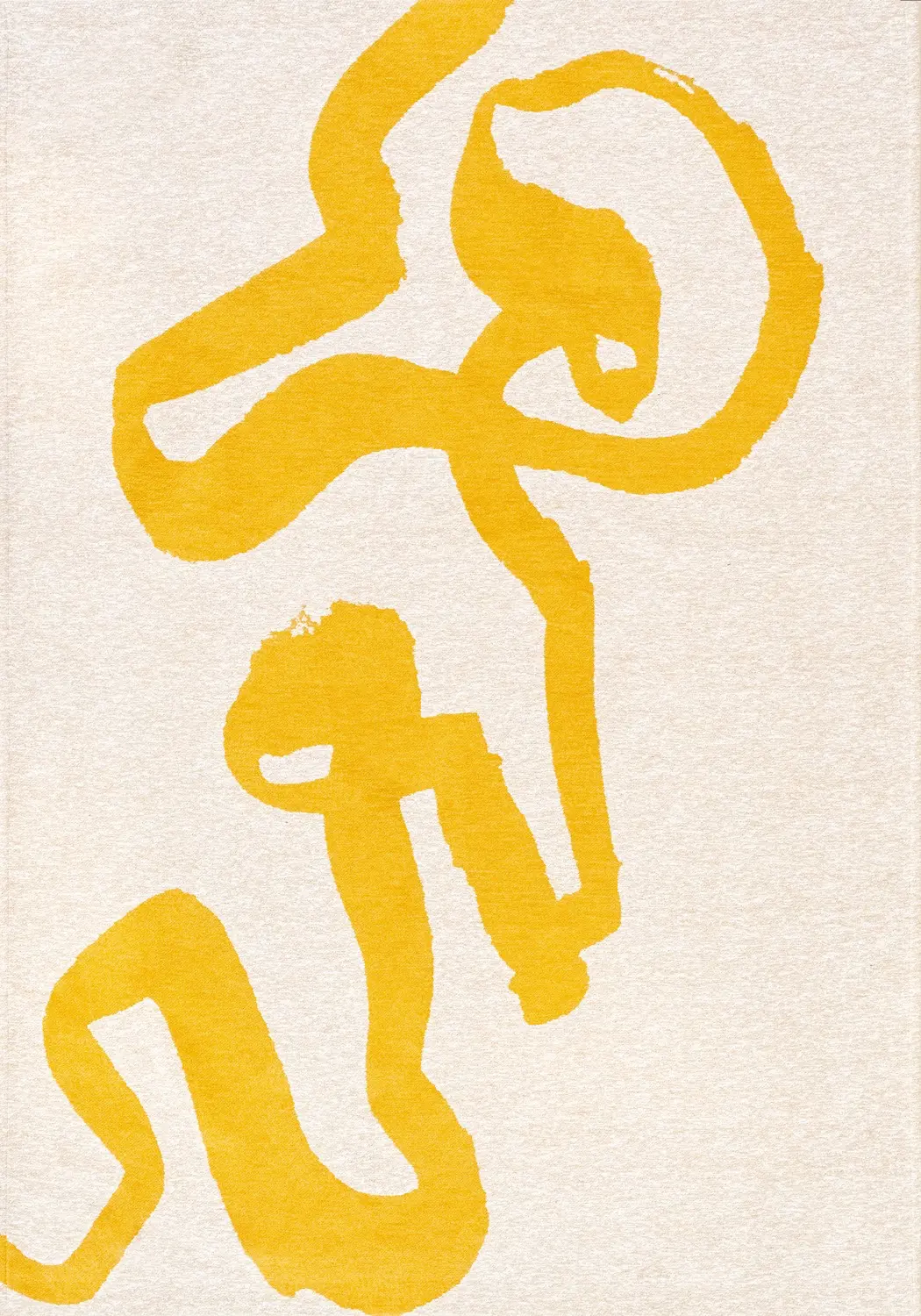 Ribonn Pure Yellow vloerkleed | Maat: 80 × 150 cm