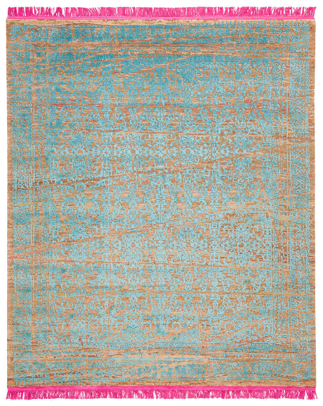 Ferrara radi wrapped roze aqua tapijt | Maat: 350 × 450 cm
