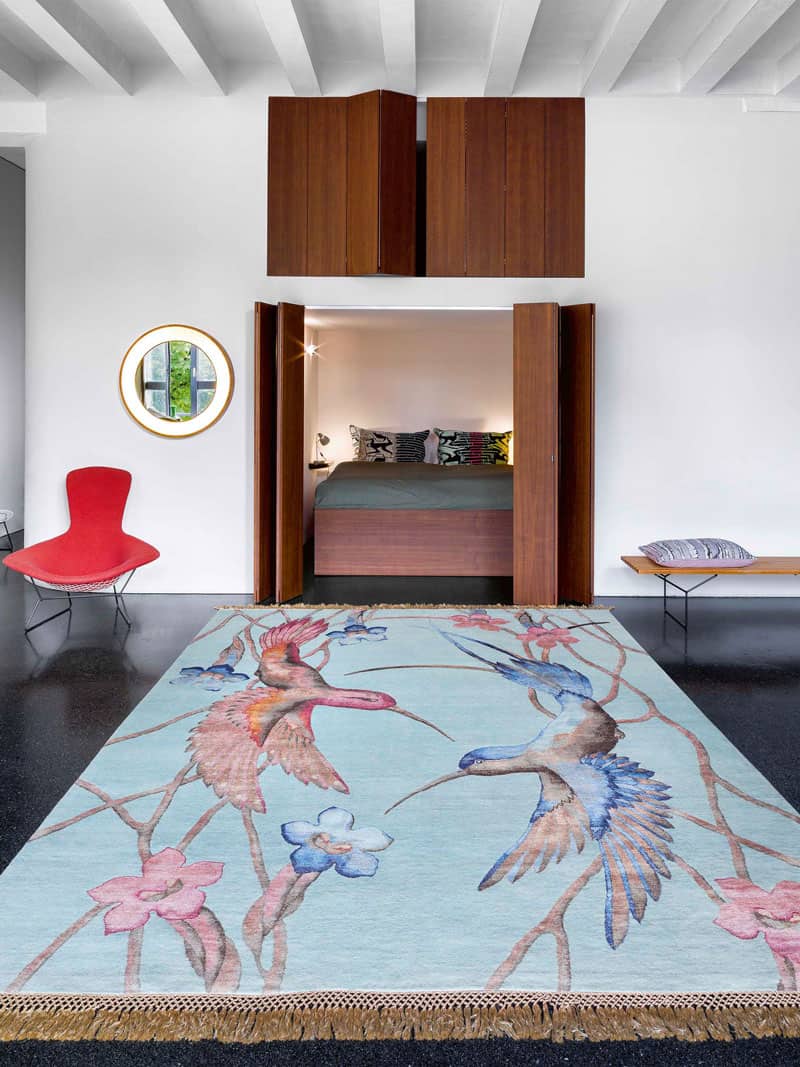 Hummingbirds handgeknoopt vloerkleed