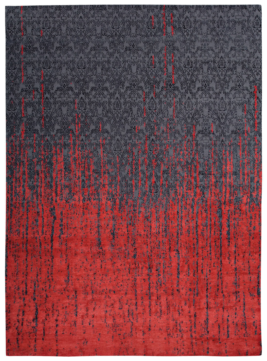 Roma vendetta grijs rood tapijt | Maat: 450 × 550 cm