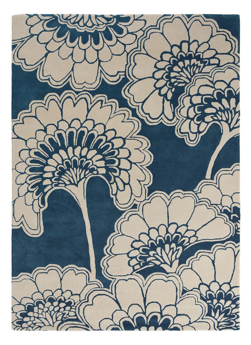 Japanese floral midnight tapijt | Maat: 200 × 280 cm