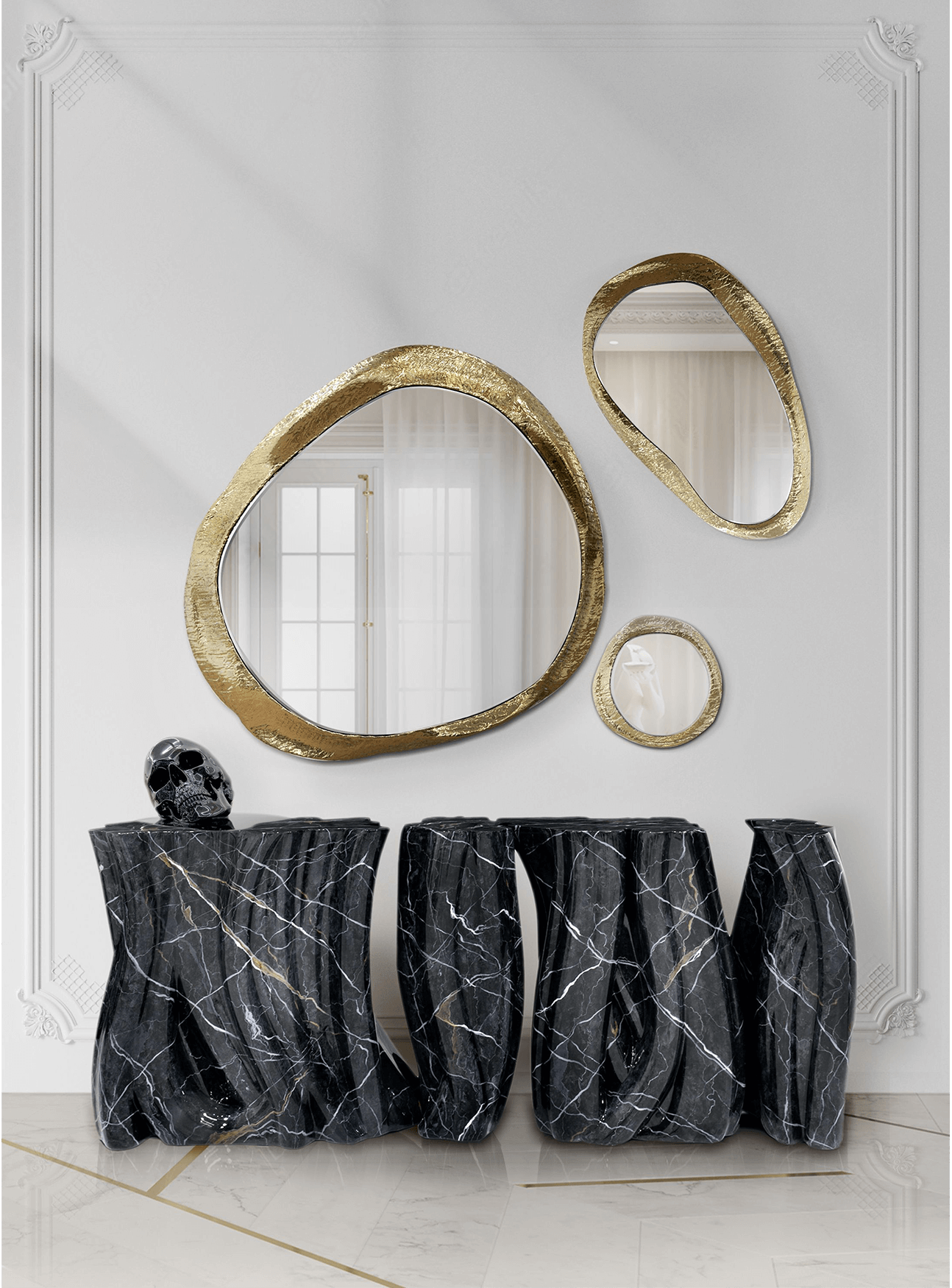 Monochrome faux-marmer premium dressoir