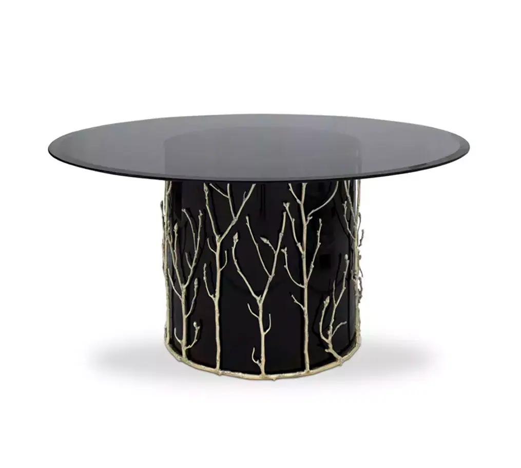 Elowen glazen blad eettafel