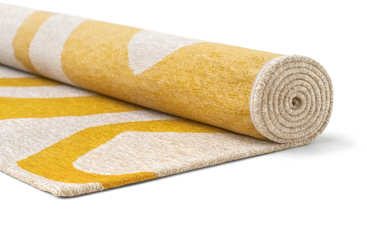 Ribonn Pure Yellow vloerkleed | Maat: 80 × 150 cm