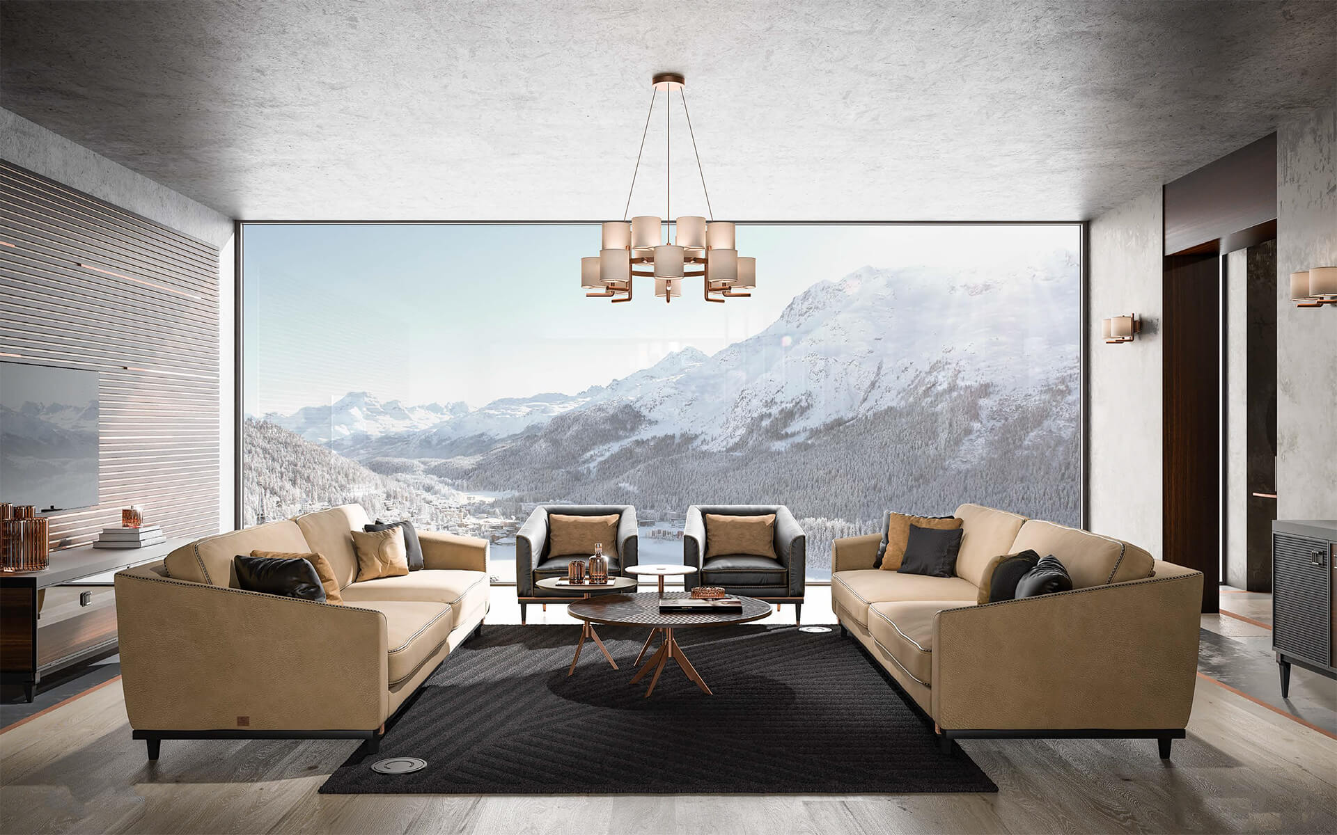 Moderne beige bank | Configuratie: 2-zits