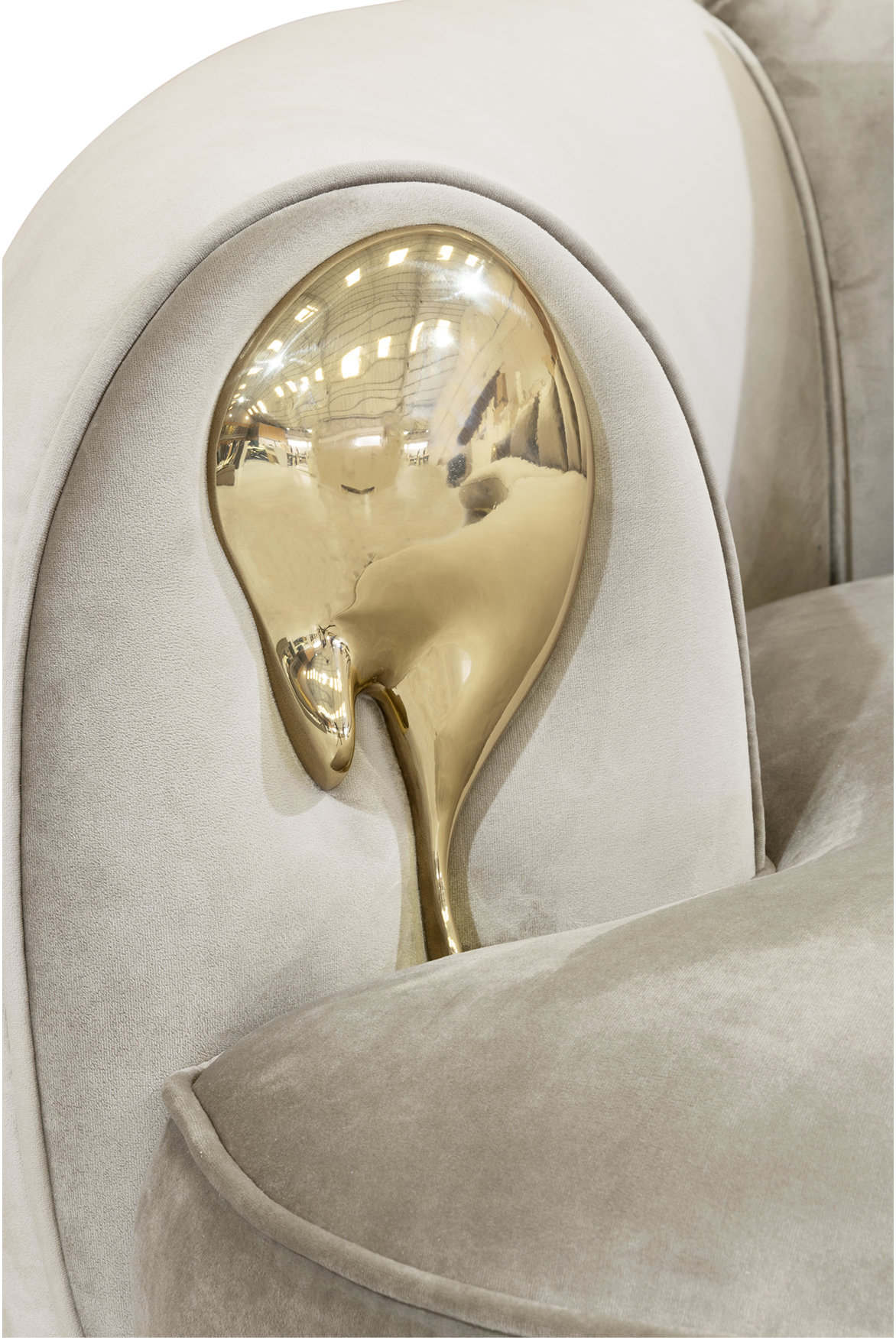 Solara crème gebogen luxe bank