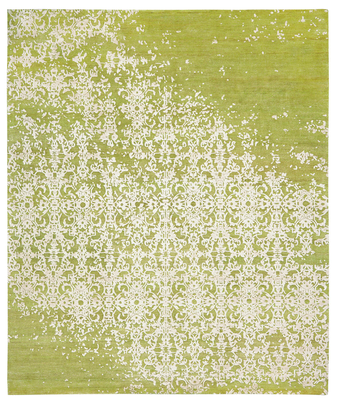 Milano raved groen wit tapijt | Maat: 400 × 500 cm
