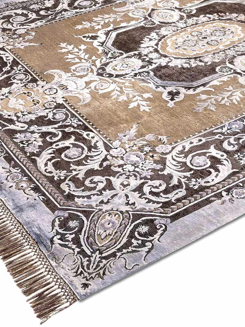 Aubusson Brown handgeweven tapijt | Maat: 122 × 183 cm