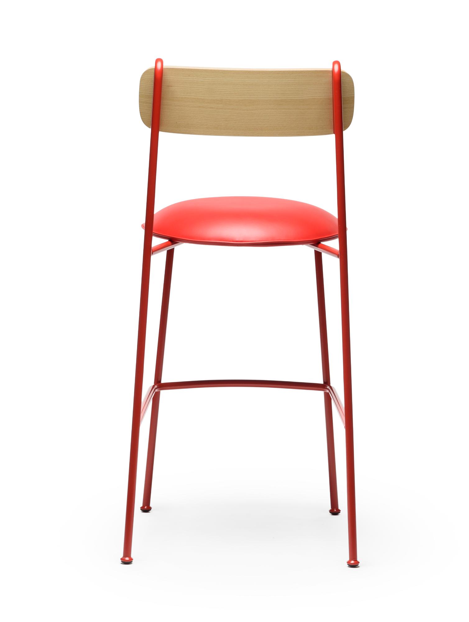 Lena SG-75 Rode Essenhout Barkrukstoel