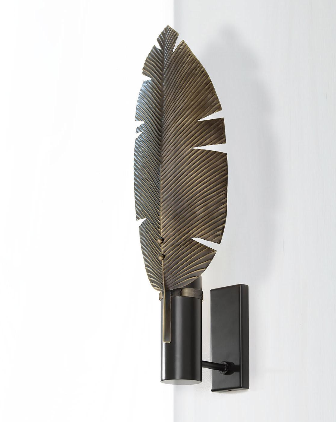 Leaf Zwarte Wandlamp