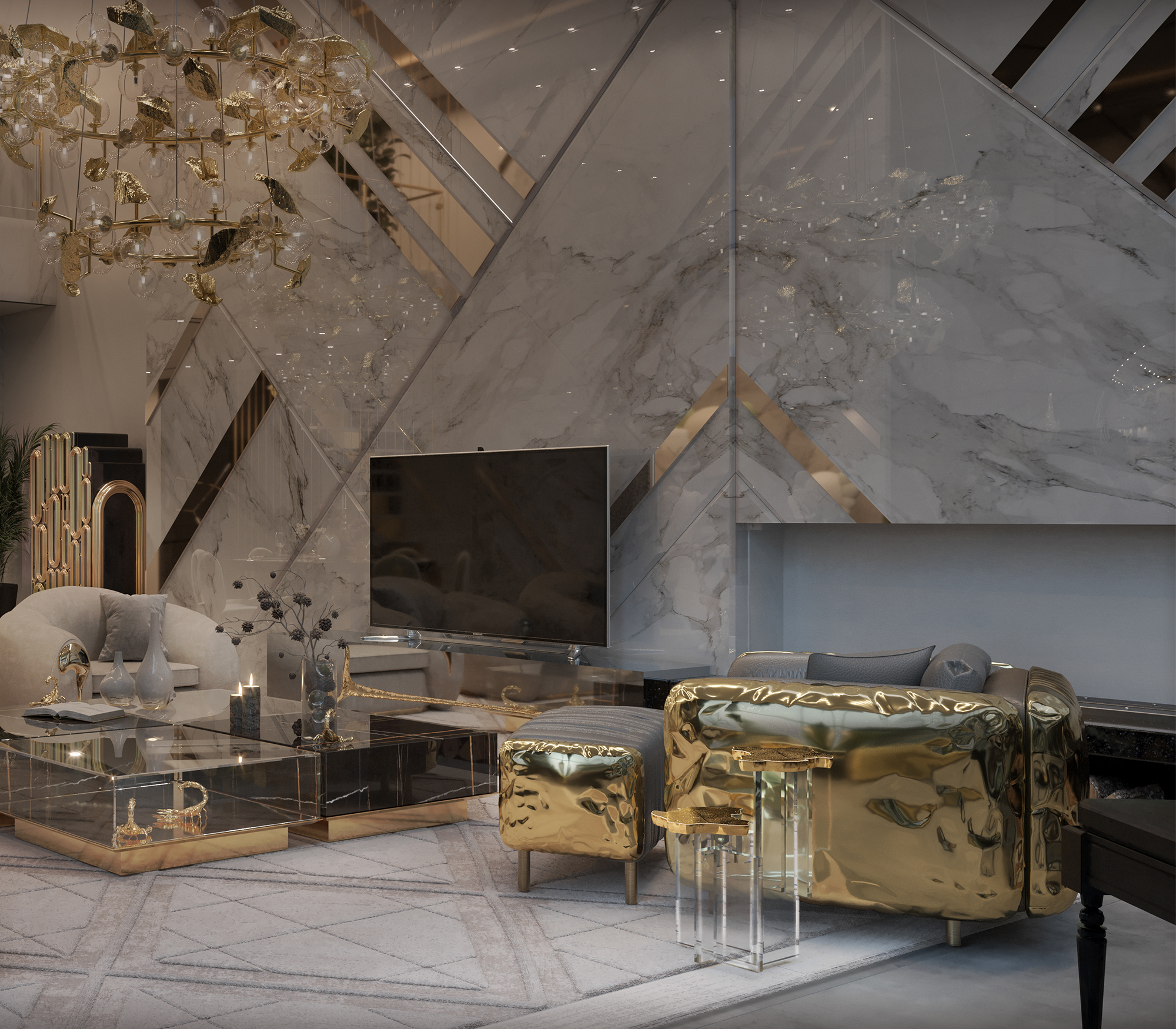 Orion gouden bijzettafel