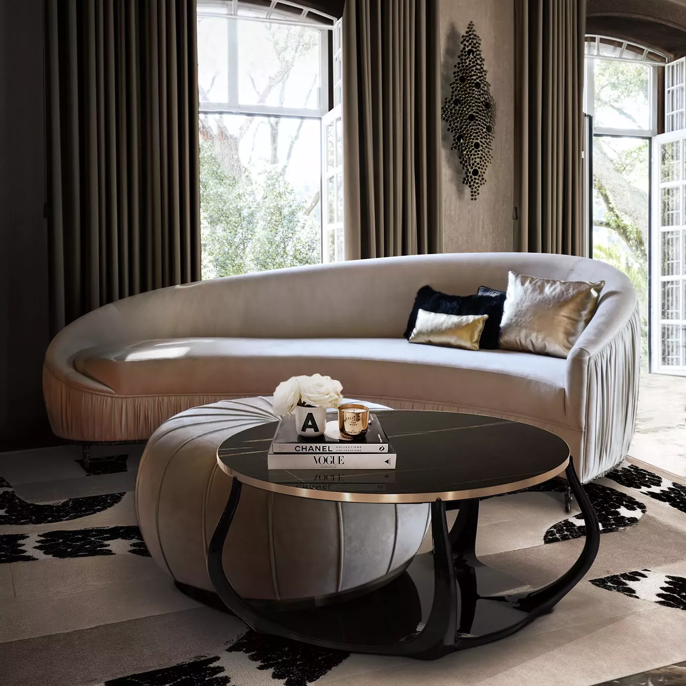 Enlace Sahara Noir marmer salontafel