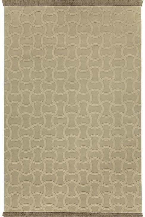 Taupe handgetuft vloerkleed