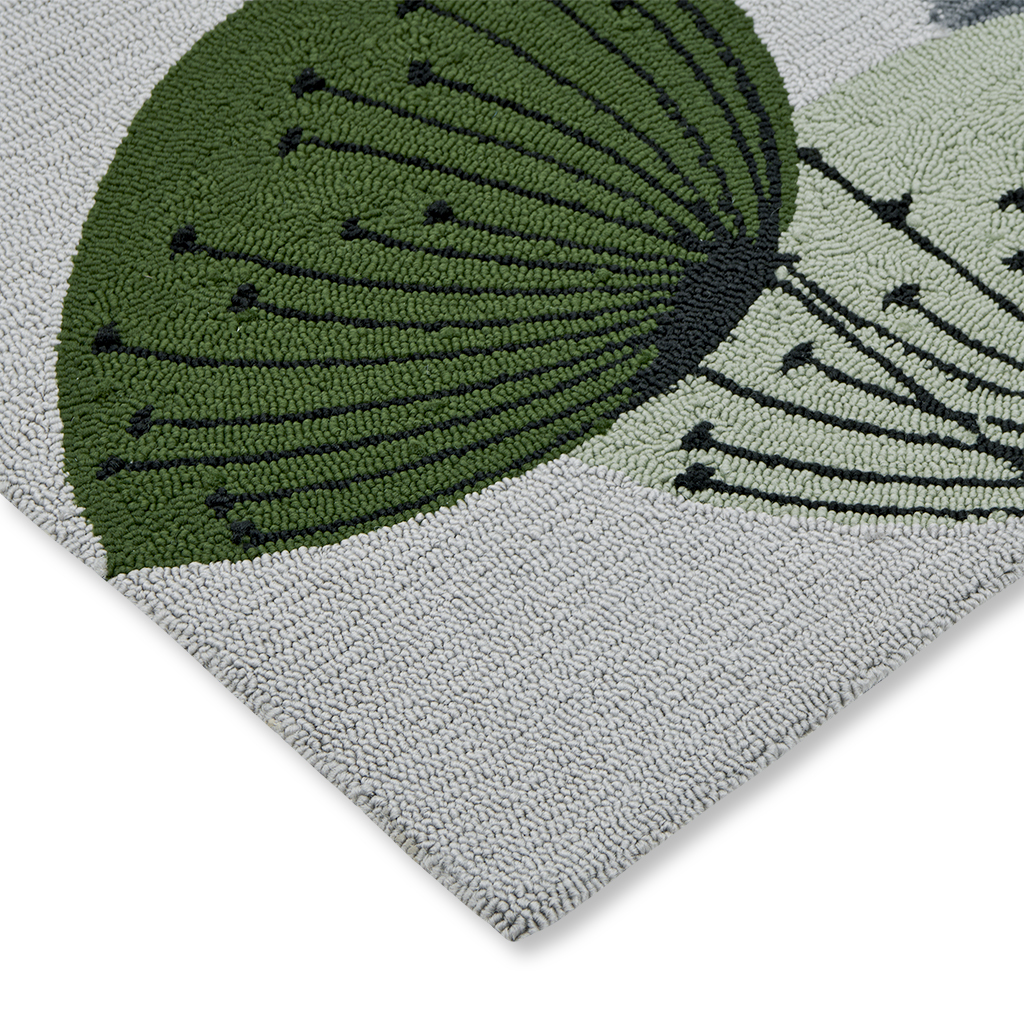 Dand. clocks bot. groen outdoor tapijt | Maat: 250 × 350 cm