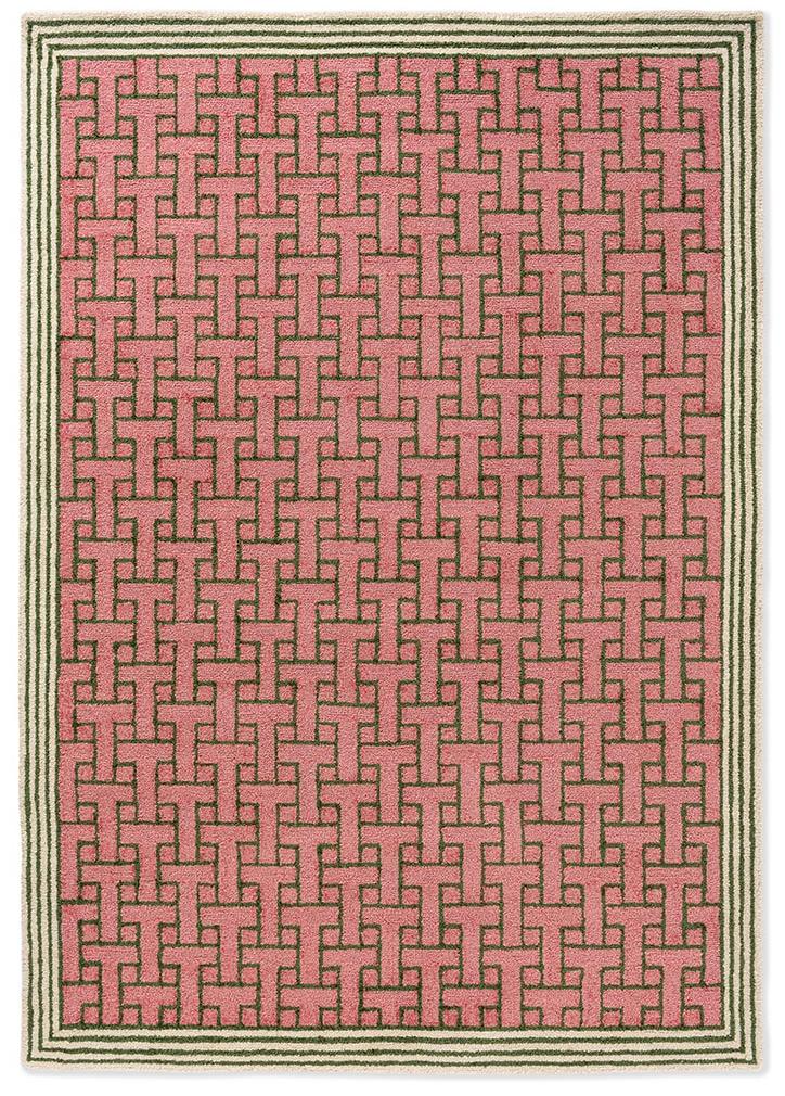 Monogram roze outdoor tapijt | Maat: 160 × 230 cm