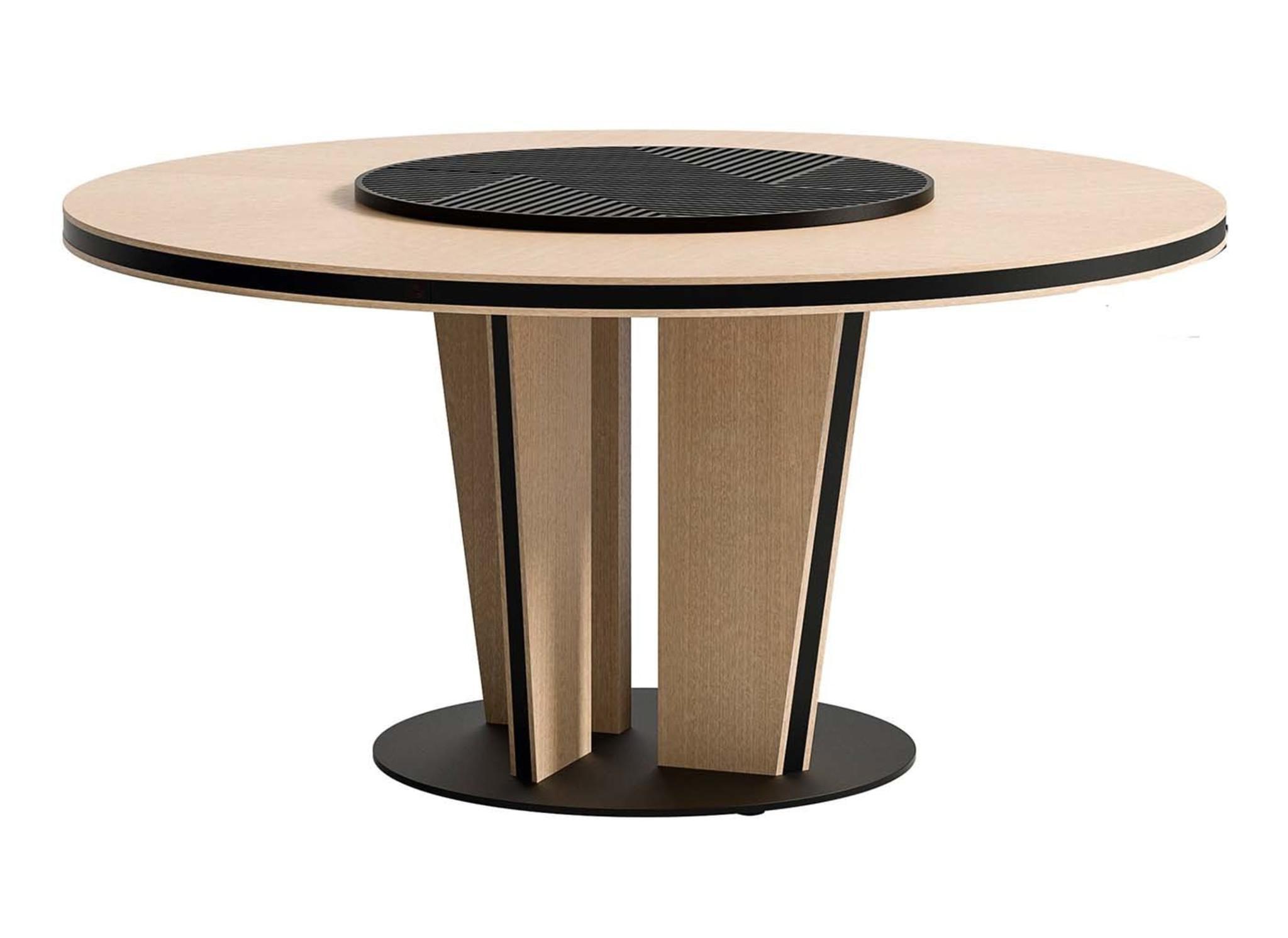 Lichthout ronde eettafel