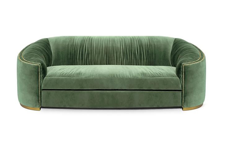 Premium comfort groene gebogen bank